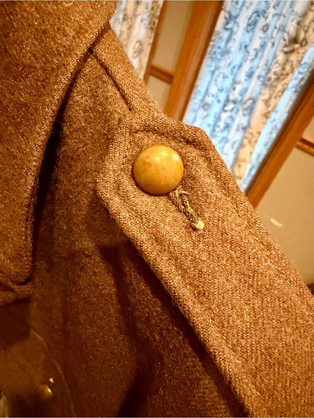 Men's French Military Field Jacket — Brass Button Detail